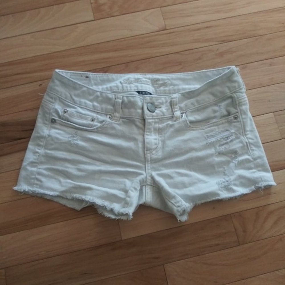American Eagle Bleached White Jean Shorts.